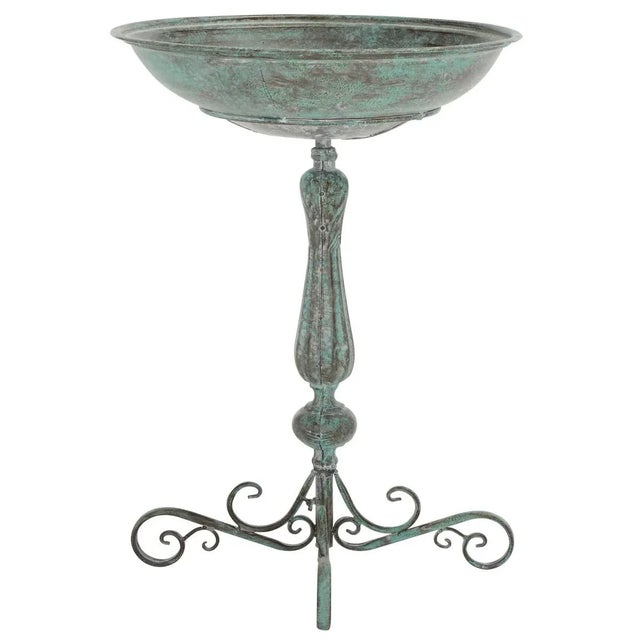 Dark Green Orian Bird Bath - Antique Dark Green For Sale - Image 8 of 9