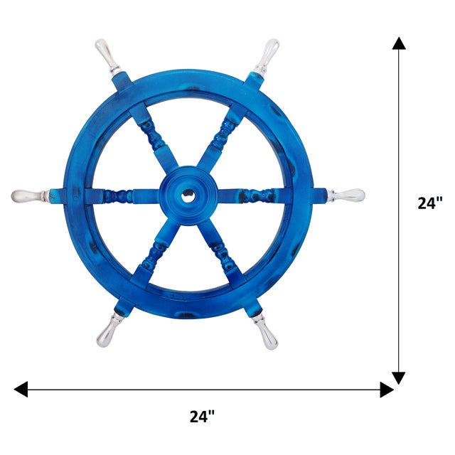 Upgrade your home décor with this stunning handcrafted nautical ship’s steering wheel, beautifully designed with natural...