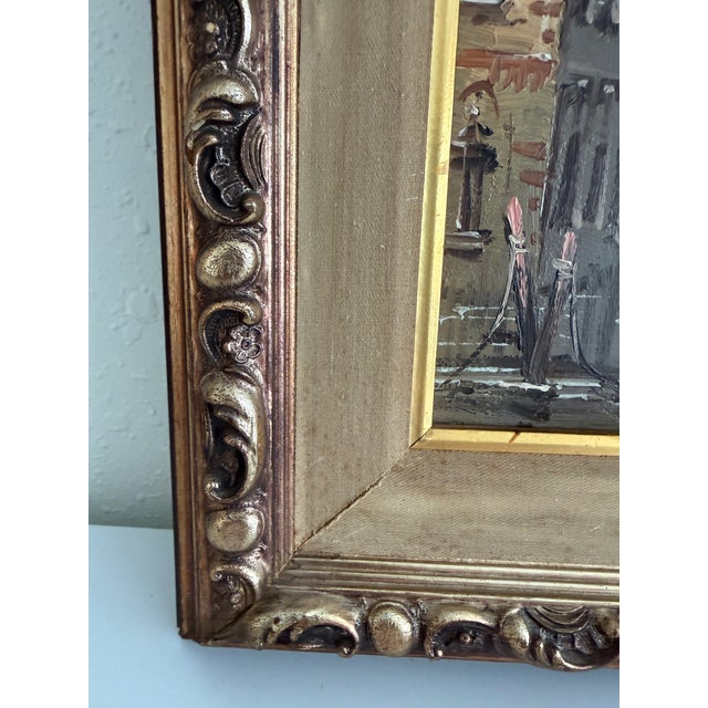 Mid 20th Century Mid 20th Century Antonio De Vity (1901-1993) Italian Oil Painting Venice Canal Gondola Cityscape For Sale - Image 5 of 8