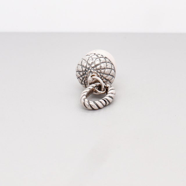 David Yurman Sterling Silver & Pearl Figural Acorn Pendant Enhancer For Sale - Image 9 of 13