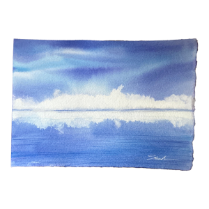 “Coastal Mist” Signed Original Watercolor Seascape by Nancy Smith