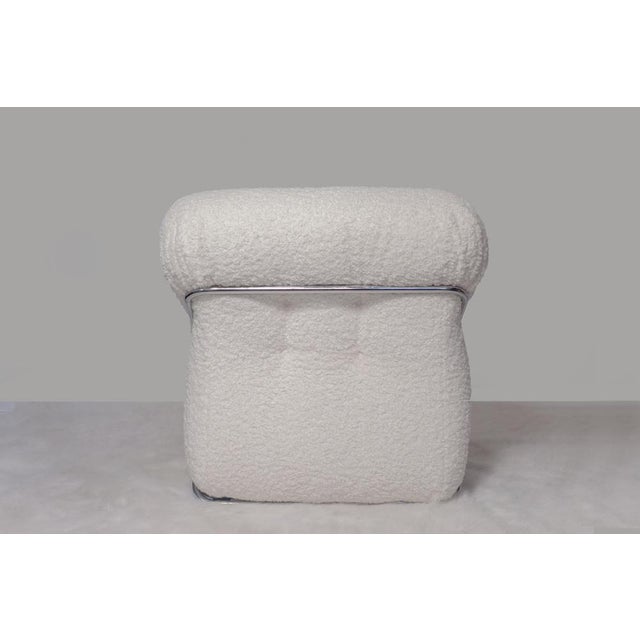 White Italian Lounge Chair with Steel Frame, 1970s For Sale - Image 8 of 10