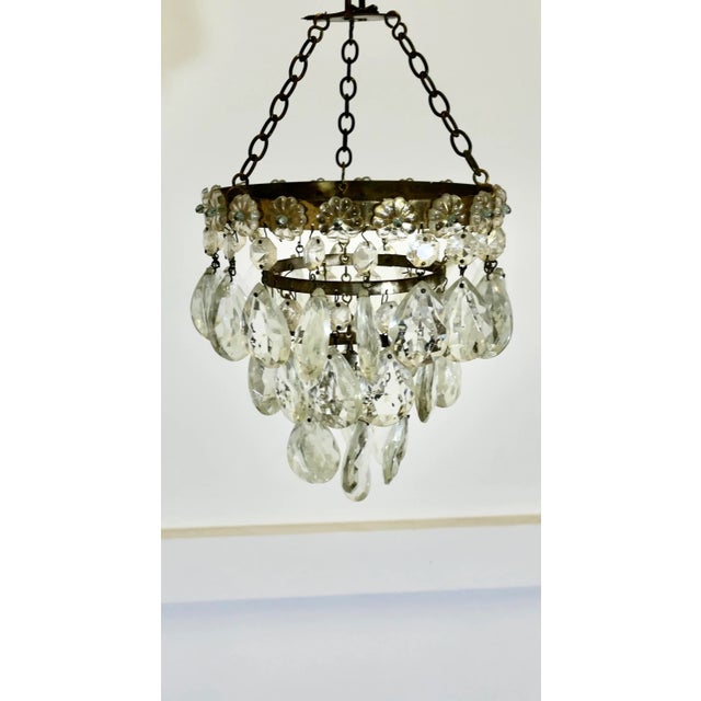 Small 3-Tier Waterfall Chandelier, 1920s For Sale - Image 3 of 8