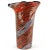 Murano Vintage Fratelli Toso Murano Red Blue Copper Aventurine Swirl Italian Art Glass Scroll Rim Flower Vase For Sale - Image 4 of 5