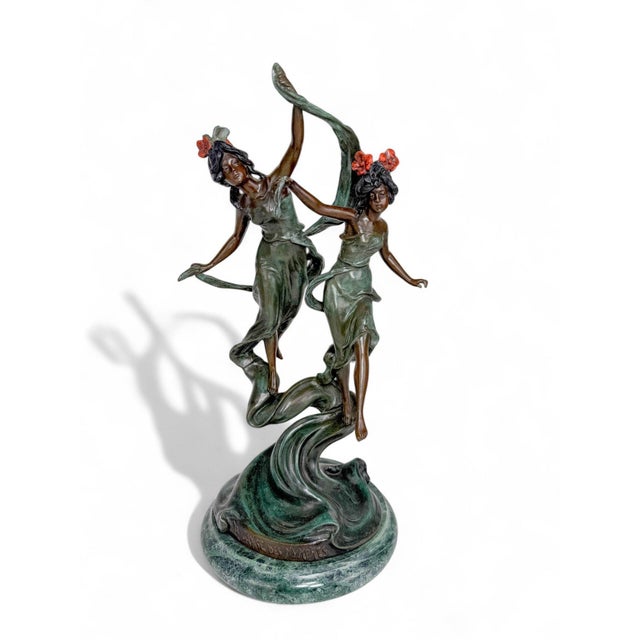 Auguste Moreau Early 20th Century Art Nouveau Bronze Nymphs Sculpture Styled After Auguste Moreau For Sale - Image 4 of 7