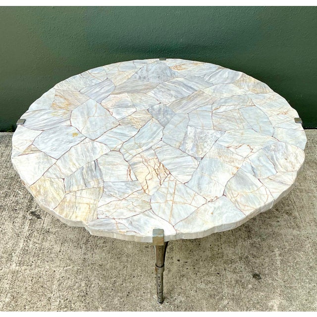 Vintage Faux Stone Coffee Table For Sale - Image 11 of 12