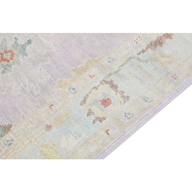 Turkish Oriental Hand Knotted Rug Turkish Oushak 3'2" x 6'8" For Sale - Image 3 of 8