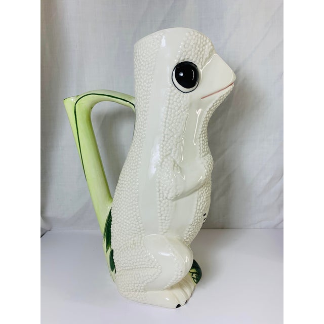 White Vintage Mottahedeh Fine Porcelain Hobnail Frog Pitcher For Sale - Image 8 of 9