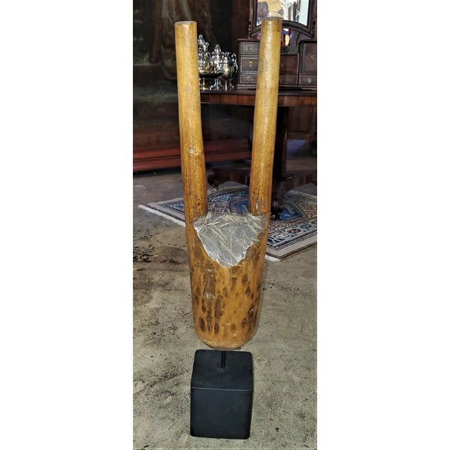 PRESENTING a LOVELY Vintage African Mounted Wooden Sculpture. Made circa 1960 most likely in West Africa by the Luba...