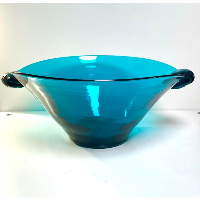 1940s Blenko Blob Handled Bowl #517l by Winslow Anderson For Sale In New York - Image 6 of 12
