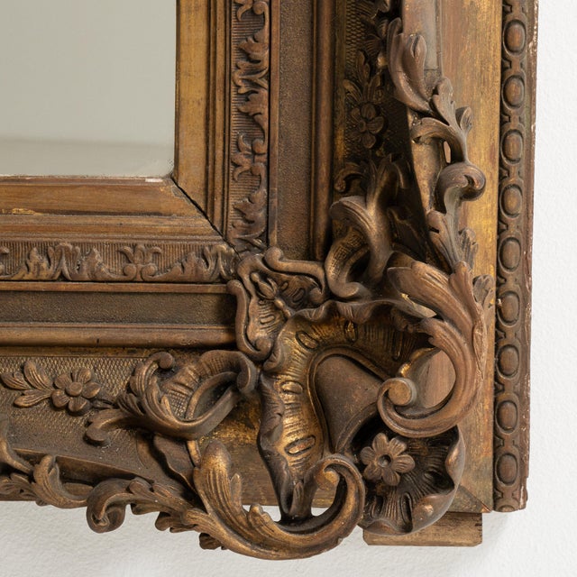 Bronze 19th Century France Baroque Bronze Wood Full-length & Floor Mirrors For Sale - Image 8 of 8