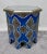Boho Chic Moroccan Boho Chic White Brass Inlaid Side or End Table in Blue, a Pair For Sale - Image 3 of 12