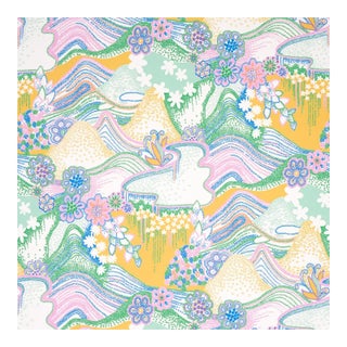 Sample - Schumacher X Clements Ribeiro Daisy Chain Wallpaper in Light Multi For Sale
