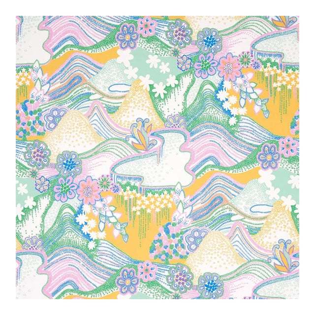 Sample - Schumacher X Clements Ribeiro Daisy Chain Wallpaper in Light Multi For Sale
