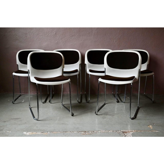 Space Age Model SM400K Chairs in Plastic and Chrome by Gerd Lange for Drabert, West Germany, 1980s, Set of 6 For Sale - Image 3 of 15