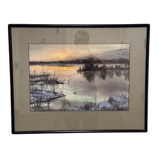 Cady Stopp Swamp Reflections Framed Watercolor, Circa 1970 For Sale