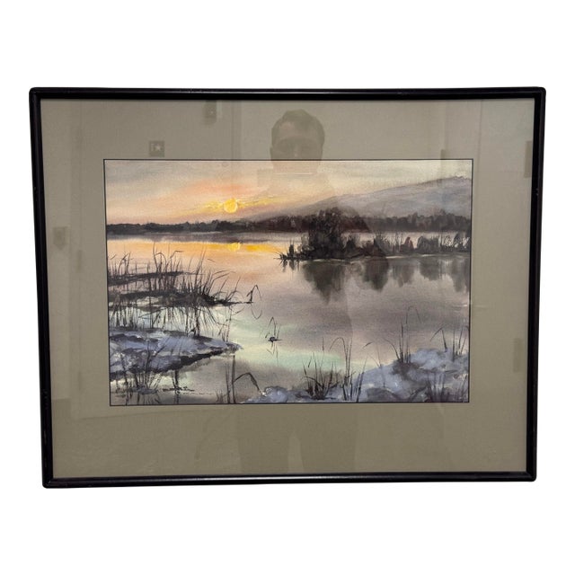 Cady Stopp Swamp Reflections Framed Watercolor, Circa 1970 For Sale