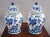 Blue and White Floral Lidded Temple Jars - a Pair For Sale - Image 4 of 4