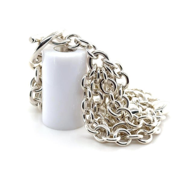 2020s Tiffany & Co. Sterling Silver 5-Strand Puffed Heart Bracelet 95.62g For Sale - Image 5 of 9