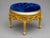 1980s Italian Rococo Gold Beech Blue Velvet Bench - 1 Pc For Sale - Image 6 of 12