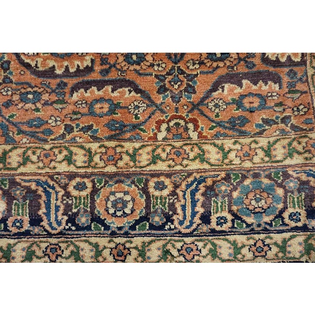 19th Century 1890s Pink Rose Geometric Tribal n.w. Persian Rug 4'6" X 6' Handknotted Wool Carpet For Sale - Image 5 of 6