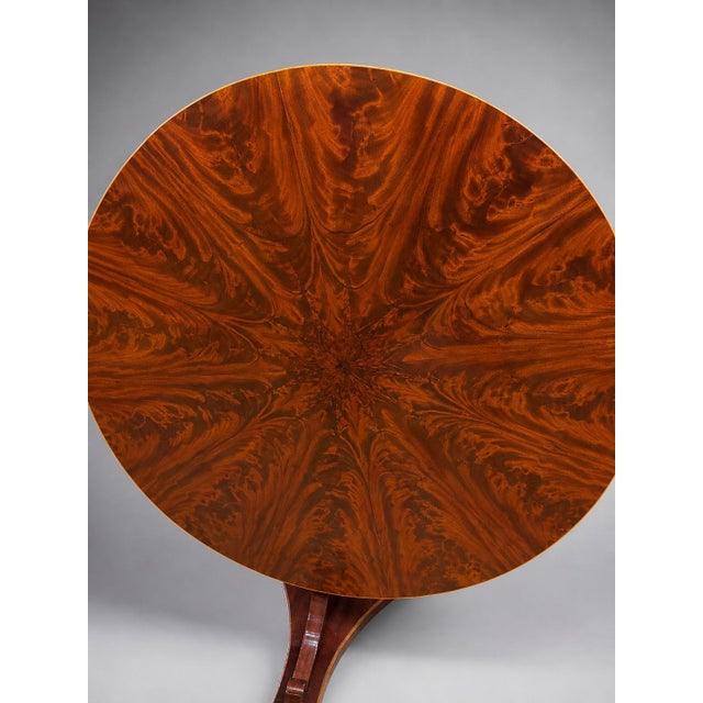 Spectacular English Regency Flame Mahogany Starburst Tilt-Top Breakfast Table For Sale - Image 4 of 16