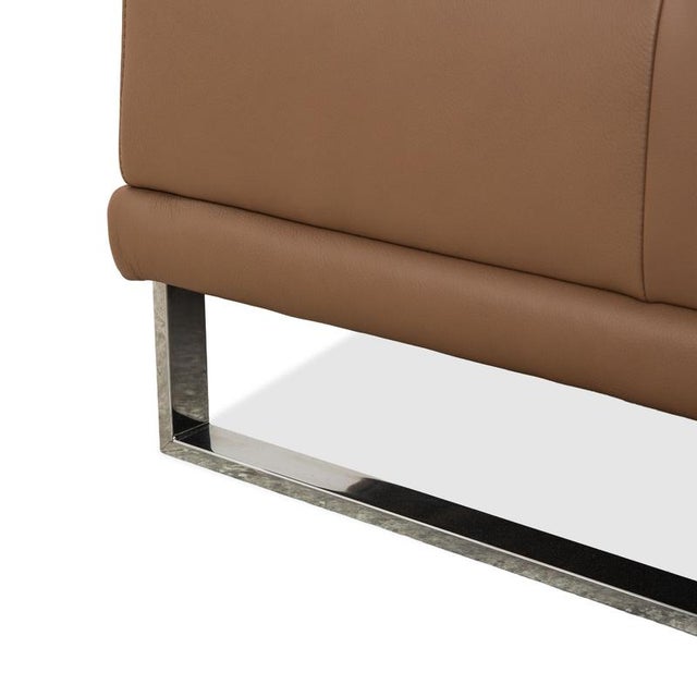 Animal Skin Brown Taupe Leather Three-Seater Sofa with Manual Function from Willi Schillig For Sale - Image 7 of 14