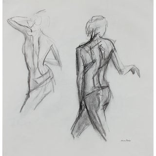 Nude Figure Study Late 20th Century Charcoal Drawing For Sale