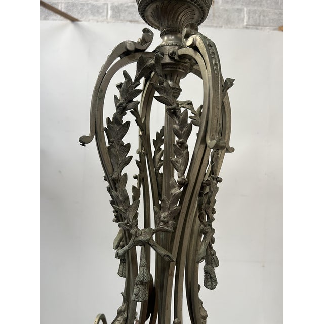 Metal 19th Century Napoleon III Bronze and Alabaster Chandelier with Eight Lights For Sale - Image 7 of 18