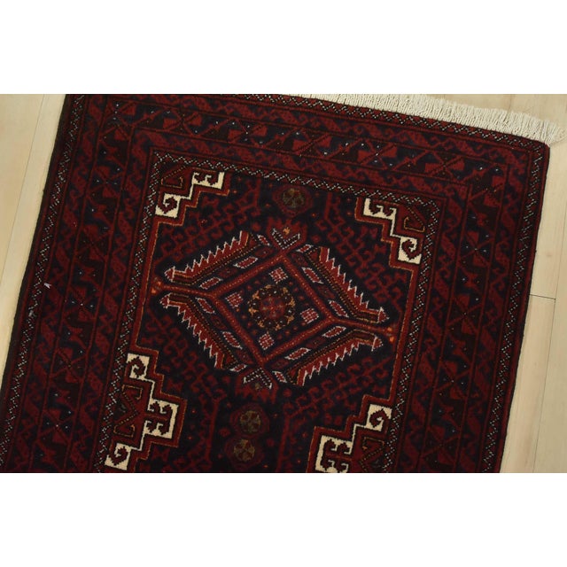 Baloch Runner 2’2” X 9’6” Blue Wool Vintage Tribal Hand-Knotted Oriental Rug For Sale In Philadelphia - Image 6 of 11