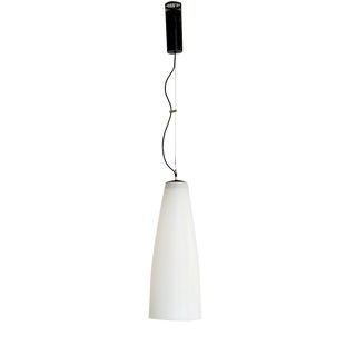 Mid-Century Modern Italian Pendant Light in Milky White Glass, 1970s For Sale