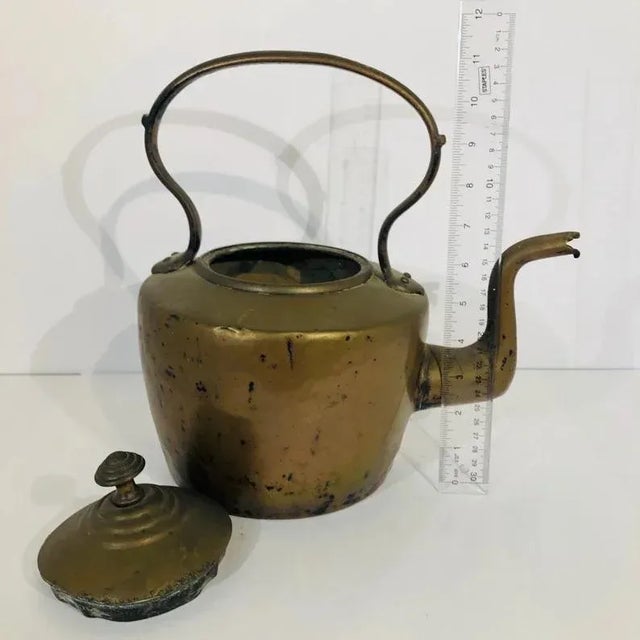 Brass Mid 1800s All Brass Antique Kettle For Sale - Image 8 of 11