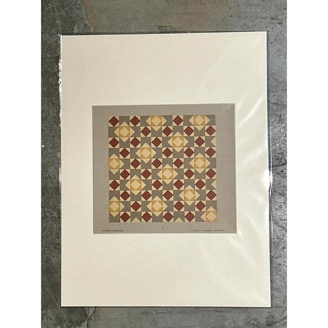 Vintage Geometric Tile Pattern Serigraph For Sale In West Palm - Image 6 of 12