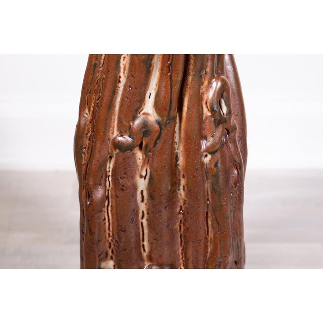 Ceramic Late 20th Century Signed John Glick Ceramic Lamps With 3 Way Switch - a Pair For Sale - Image 7 of 10