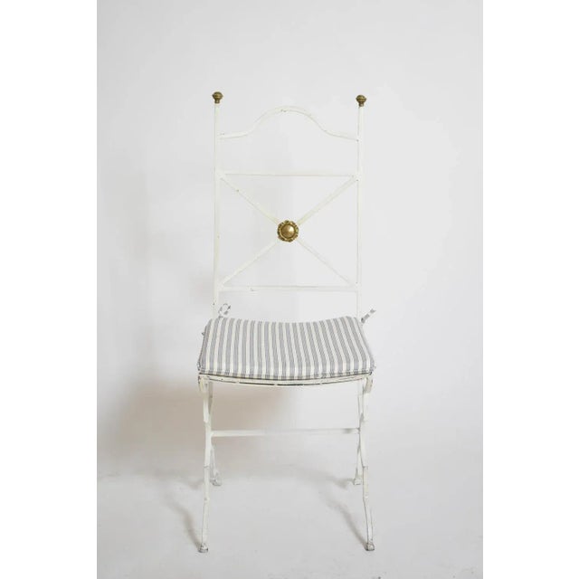 White Wrought Iron Chairs, 1940s, Set of 4 For Sale - Image 4 of 6