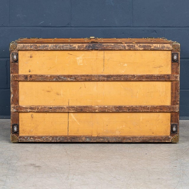 Metal Antique French Trunk in Monogram Canvas from Louis Vuitton, 1920 For Sale - Image 7 of 18