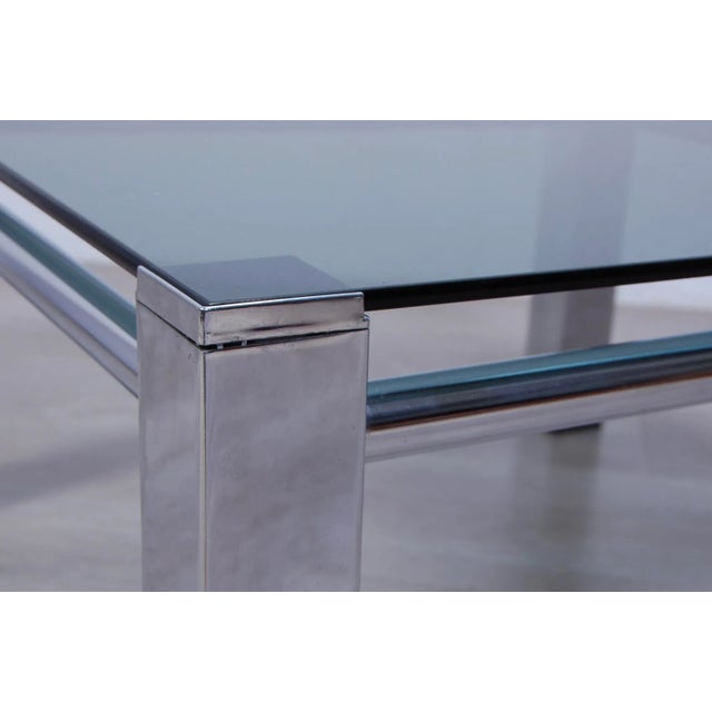 Table in Steel and Glass Smoke, 1970s For Sale - Image 9 of 12