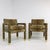 Brown Leopard Parsons Chairs With Brass Sabots, Custom - A Pair For Sale - Image 8 of 12