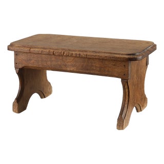 Small French Provincial Rustic Oak Bench, 1800s For Sale