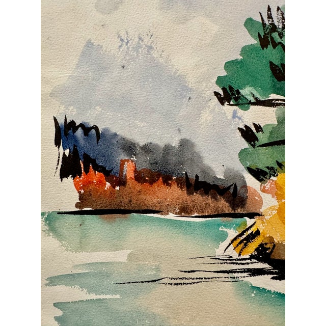 Original watercolor on paper by Henry Emil Salloch, also known as Heinz Emil Salloch, the German-born American artist and...