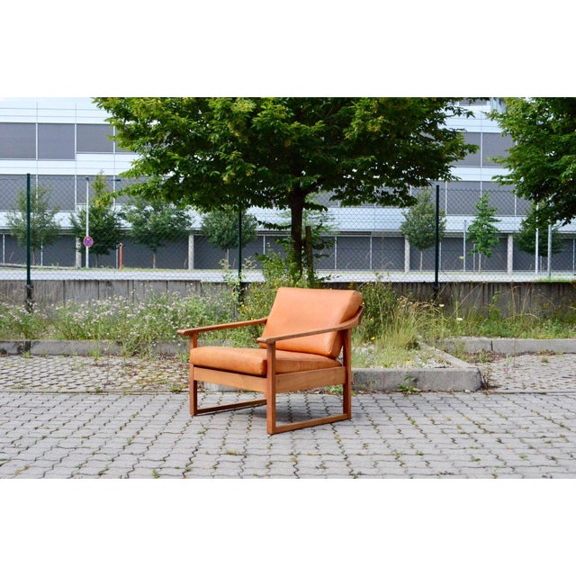 1970s Vintage Cognac Leather Lounge Chair, 1960s For Sale - Image 5 of 18