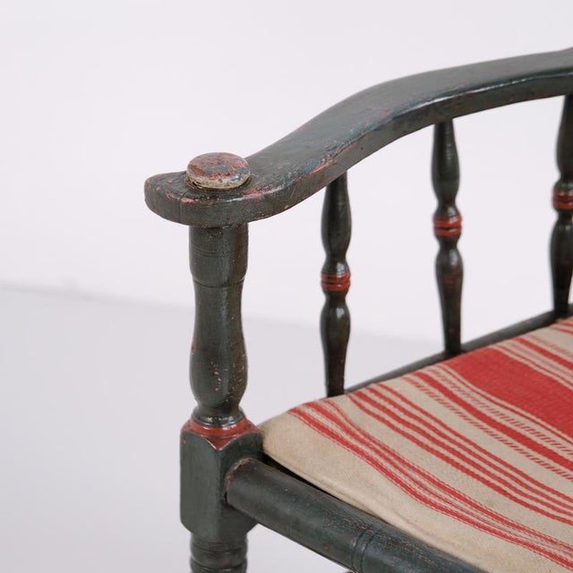 Wood Antique Norwegian Folk Painted Chair, 1872 For Sale - Image 7 of 12