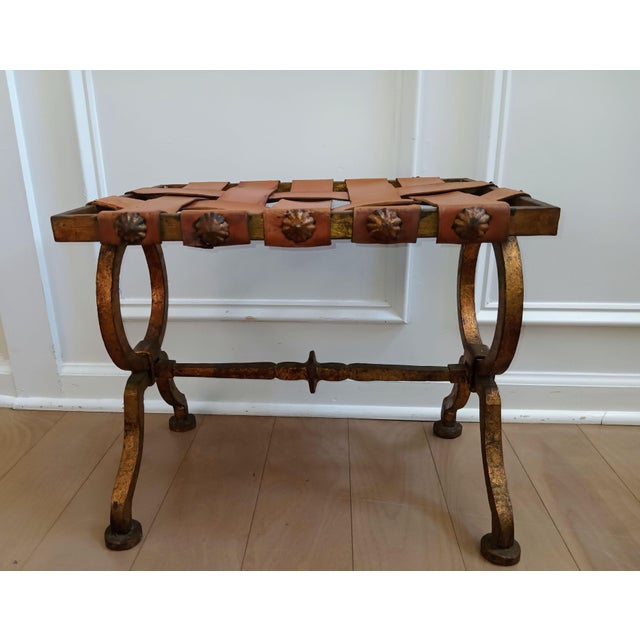 1960s Add a Touch of Post-War Parisian Elegance to Your Home With This Exceptional Diego Giacometti-Style "X-Form" Stool. For Sale - Image 12 of 12