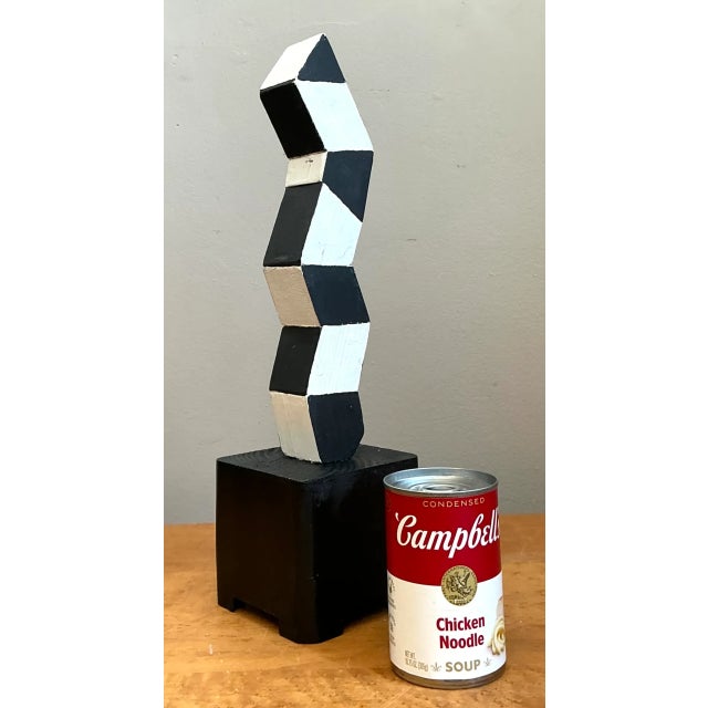 Vintage Geometric Wood Sculpture For Sale - Image 9 of 12