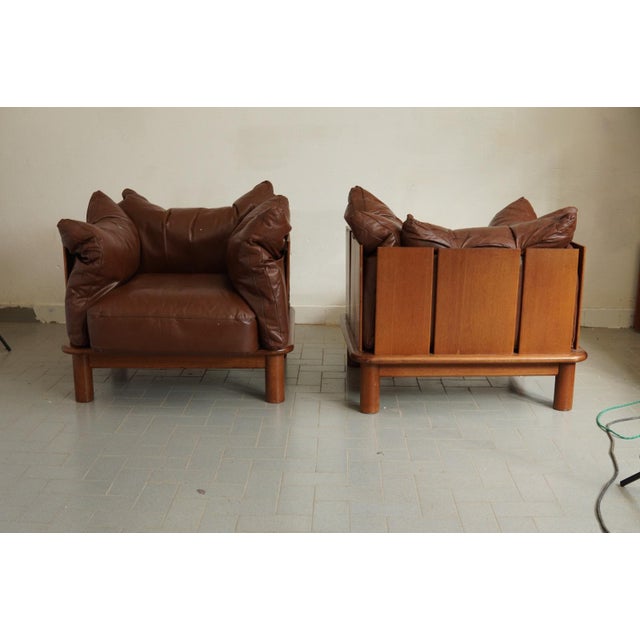 Brutalist Lounge Chairs by Jonathan De Pas for Poltronova, 1970s, Set of 2 For Sale - Image 6 of 7