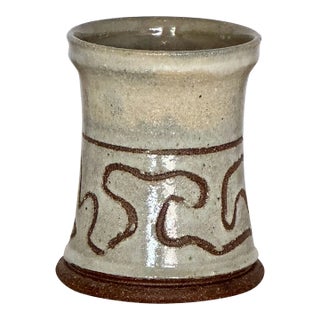 Vintage Mid Century Vase With Squiggle Details For Sale