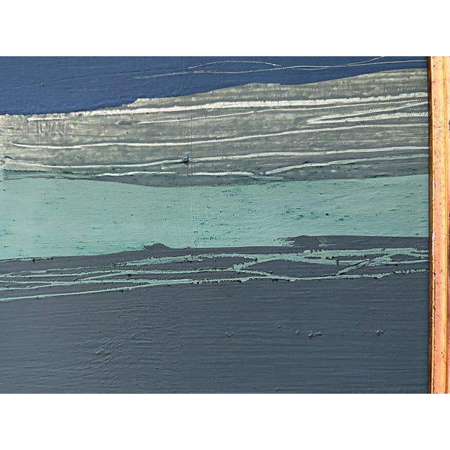 Abstract “River Moss" Abstract Art in Antique Frame, Transitional Living Room Art by JTS For Sale - Image 3 of 11