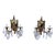 Pair of 1930s Bronze Sconces With French Pendalogue Crystals For Sale