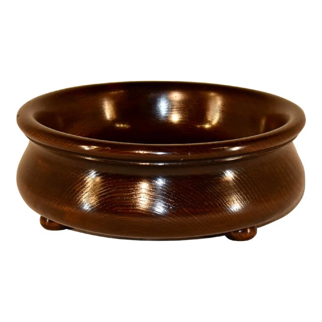 English Turned Oak Bowl, Circa 1900 For Sale