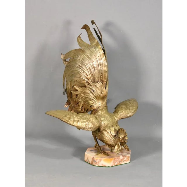 Mid-Century Modern Large French Cockerel Rooster in Brass, 1950s For Sale - Image 3 of 12